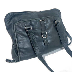 Latico Black Leather Laptop Bag Satchel Messenger Bag Work Bag